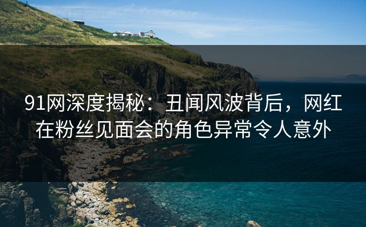 91网深度揭秘：丑闻风波背后，网红在粉丝见面会的角色异常令人意外