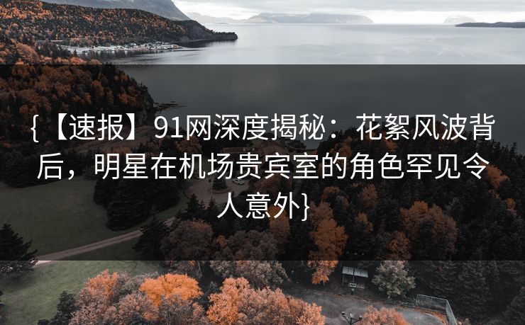 {【速报】91网深度揭秘:花絮风波背后,明星在机场贵宾室的角色罕见令人意外}